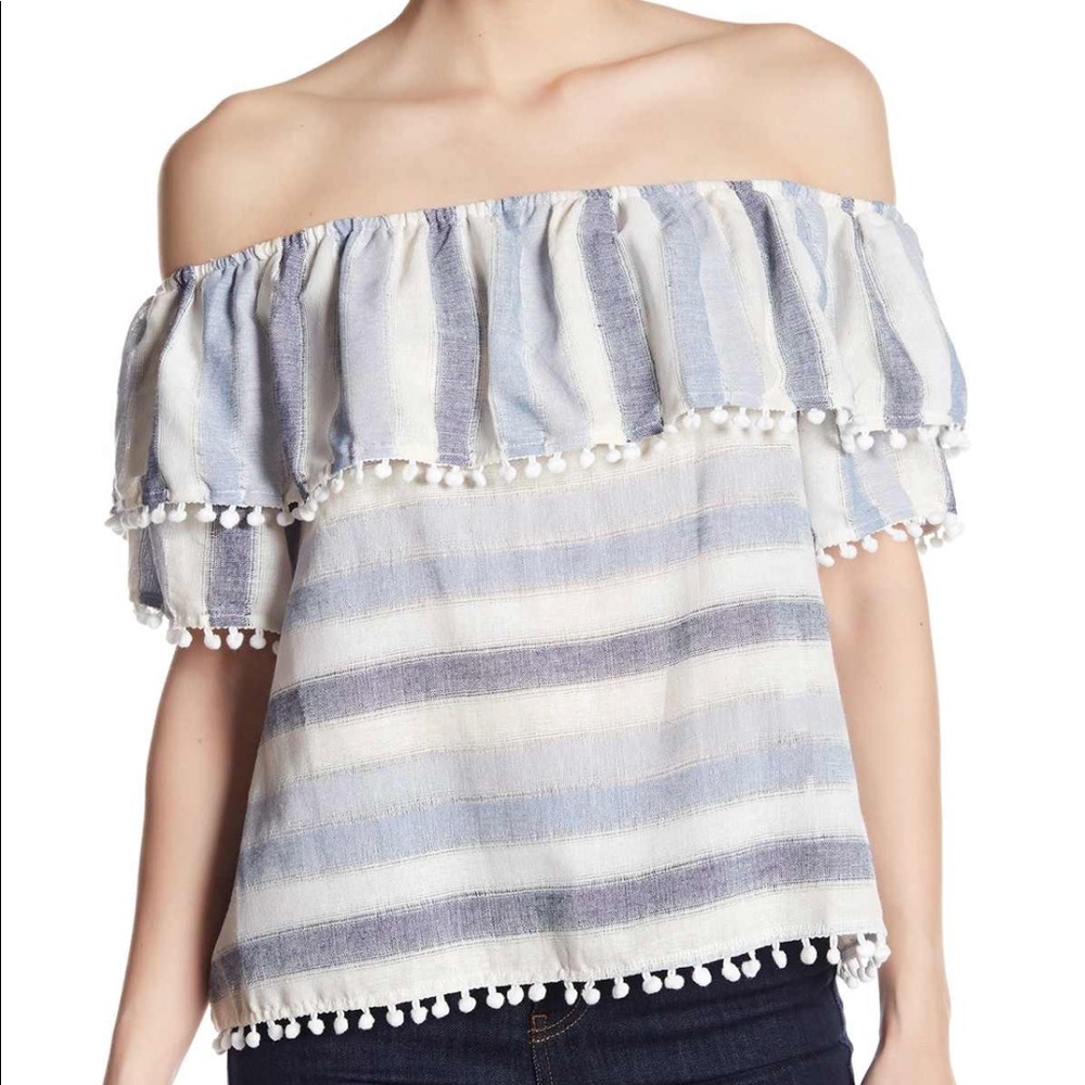 Off the shoulder Pom Pom top